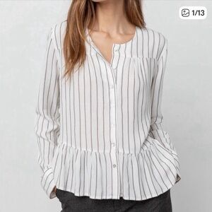 Rails White Ruby San Marino Stripe Button Down Top